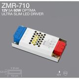 Zemira Aksu -710 12 Volt 5 Amper 60 Watt Ultra Slim Metal Kasa Adaptör 0 - 000-Siyah