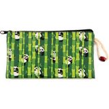 Zemira Bambu Panda Desenli Kalemlik Fermuarlı Makyaj Çantası Orta Boy 12CM x 20CM