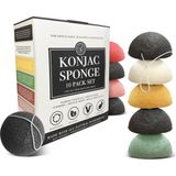 Zemira Bare Essentials Living Konjac Sünger Seti 10'lu Paket - Toplu Aktif Bambu Kömür Yüz Süngeri Yumuşak - 0- Koyu Mavi