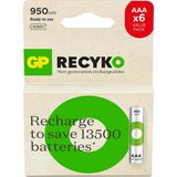 Zemira Batteries Recyko 950MAH Aaa Ince Kalem Ni-Mh Şarjlı Pil, 1.2 Volt, 6'lı Kart - Bej - 1 Adet