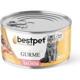 Zemira Bestpet Kısırlaştırılmış Gurme Kediler Için, Tahılsız, Somon Parça Etli Yaş Mama, 85 gr x 24 Adet - 0,035 gr