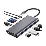 Zemira Codegen USB 3.1 – 11IN1 4xusb 3.0+Hdmi+Vga+Usb 3.1 + RJ45 Ethernet+ Sd/micro Sd Kart - 0 - Siyah