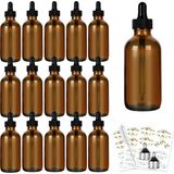 Zemira Cyclemore 16'lı Paket (120 Ml) 4oz Amber Cam Boston Şişeleri, Cam Damlalıklı Şişeler, Uçucu Yağlar - 000-Siyah