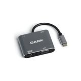 Zemira Dark 4ın1 To Hdmi/vga + Usb3.0 + Pd Dönüştürücü (DK-AC-U31XHDV) - 0 - Siyah