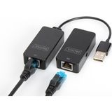 Zemira Digitus USB Genişletici - 50 M Menzil - USB 2.0 - Cat-5'ten Utp, Stp S-Ftp Ağ Kablosu - Tak Ç - 0 - Siyah