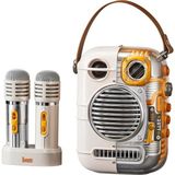 Zemira Divoom Spark Pro 80W Çift Mikrofonlu Hoparlör, Taşınabilir Ses Bombası, Beyaz - Ahşap