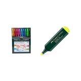 Zemira Faber-Castell 1425 Tükenmez Kalem 10'lu & Faber-Castell Fosforlu Sarı Kalem Seti - --