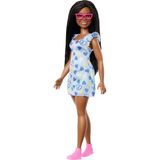 Zemira Fashionistas Doll #229, Down Sendromlu Bebek, Baskılı Elbise Giyen Bebek, Ulusal Down S - 01-Mavi
