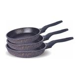 Zemira Fms D3000 Döküm Granit 3 Parça Tava Seti Siyah (20-24-28 Cm) - 00 Beyaz