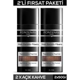 Zemira Fontenay Saç Dolgunlaştırıcı Keratin Fibers Kahve Topik Saç Tozu 50GR X2 Çok Renkli
