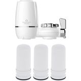 Zemira Greentech Water Seramik Filtreli Musluk Ucu Arıtıcı / 3 Adet Seramik Filtreli KARTUŞ/GW-D02P2 - 00-Siyah - Beyaz