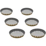 Zemira Guardini Anto Mini 6'lı Tart Kalıbı Silver Gold 12 Santimetre - 10 cm - 001-Renkli