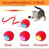 Zemira Hareketli Şarjlı Işıklı 360 Derece Dönen Akıllı Oyun Topu Kuyruklu Interaktif Kedi Köpek Oyun Topu - Seçenek