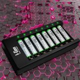 Zemira I-Gen G890 8'li Pil Aleti + 8 Adet Aaa 900 Mah Edilebilir Aaa Ince Şarjlı Kalem Pilli Set - Bej - 1 Adet