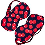 Zemira Icon SILK%100 Saf Ipek Uyku Maskesi Göz Bandı (Kiraz Desenli) - 000-Siyah