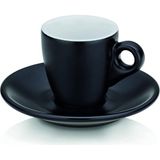 Zemira Kela Mattia Espresso Fincan Seti 2'li Siyah 50 ml - 00-Siyah - Beyaz