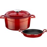 Zemira Lava Yuvarlak Döküm 24CM Trendy Tencere & Döküm 20CM Sahan Set - Şef Standartlarında - 00 Beyaz