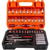Zemira Lokma Anahtar Takımı 53 Parça Uzatma Kolu Mafsallı 1/4 Yıldız Hex Tork Düz Set Bits Uç Allen