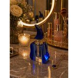 Zemira Midnight Sapphire Kristal Parfüm Şişesi – Lüks Dekoratif Makyaj Masası Aksesuarı - 1 Adet - (ClearEyelets)Black-RadiantOrchid