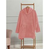 Zemira Mulberry Wellsoft Kapşonlu Giyilebilir Tv Battaniyesi Unisex Over Size - Pembe - 001-Renkli - 1 x 32 x 27 cm