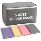 Zemira Nistabolje 5 Adet Hurç Yorgan Hurcu 100X50X40 cm Büyük Boy - 00-Siyah - Beyaz