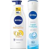 Zemira Nivea Kadın Sprey Deodorant Fresh 150ML, Q10 Sıkılaştırıcı Nemlendirici Vücut Losyonu 40