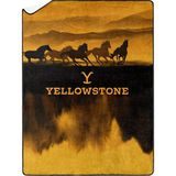Zemira Northwest Yellowstone Büyük Boy Ipek Dokunuşlu Şerpa Battaniye, 152,4 cm x 203,2 Cm, Vahşi Atlar - 001-Renkli - 1 x 32 x 27 cm
