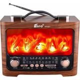 Zemira Nostaljik Şömine Görünümlü Şarjlı Radyo - Bluetooth, Usb, Sd Kart Destekli Tasarım Müzik Kutu - Ahşap