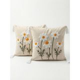 Zemira Orret 2 Adet 40X40 cm Punch Papatya Desenli Gizli Fermuarlı Kırlent Kılıfı Dekoratif Yastık Kı - 001-Renkli - 1 x 32 x 27 cm
