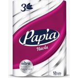 Zemira Papia 3 Katlı Ultra Emici & Dayanıklı 12'li Kağıt Havlu (1 x 12 Rulo) - 108 cm - 00-Siyah - Beyaz