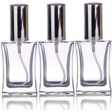 Zemira Paradise 3 Adet 50 ml Cam Yeniden Doldurulabilir Sprey Kolonya Boş Parfüm Şişesi Gümüş Renk Kapaklı - 1 Adet - (ClearEyelets)Black-RadiantOrchid