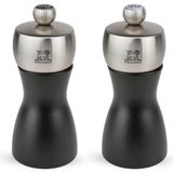 Zemira Peugeot 2/21283 Fidji Karabiber/tuz Değirmeni Ahşap, 5,2 x 5,2 x 12 Cm, Mat Siyah - 001 - Beyaz - 0,5 ml