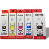 Zemira Photoink 100 ml Photo Ink, 5 Kartuşlu Yazıcılar Için 5 Adet Mürekkep Seti - 00-Siyah - Beyaz
