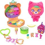 Zemira Polly Pocket Bebek Evcil Hayvan Oyun Seti, Sevimli Ayıcık Mini Oyun Seti, Anahtarlık Pelüş, M - 01-Mavi