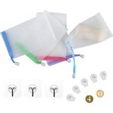 Zemira Qdxativp 40 Adet Peeling Sabun File Kese Çanta 3 Adet Şeffaf Kanca 5 Adet Şeffaf Yay - 0- Koyu Mavi