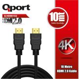 Zemira QPORT-Q-HDMI102 Altın Uçlu 10 Metre Hdmı2.0 Kablo - Ahşap