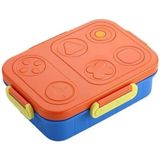 Zemira Renkli Desenli Beslenme Kutusu - 880 ml 2 Bölmeli Çocuk Beslenme Kabı Pp (Turuncu) - 00-Siyah - Beyaz