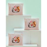 Zemira Sincap Baskılı 3'lü Makyaj Çantası 20X25 Cm, LH9827409235234234