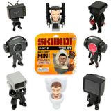 Zemira Skibidi Toilet Mini Sürpriz, Tuvalet Temalı Komik Figür Oyuncaklar - (ClearEyelets)Black-RadiantOrchid