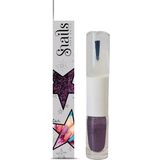 Zemira Snails Safe Nails 510218 Çocuk Parlak Tırnak Cilası, 2'si 1 Arada, Mor, Top Coat & Parlak Pudra, Pe