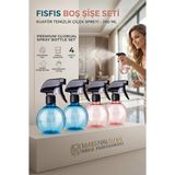 Zemira Transformacion 4'lü Kuaför Sprey Şişesi 250 ml Profesyonel Sprey Şişe – Su, Dezenfektan, Saç Ürünü - 1 Adet - (ClearEyelets)Black-RadiantOrchid