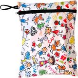 Zemira Yorni 2 Adet 35X30 cm Su Geçirmez Islak Mayo Kirli Bez Taşıma Torbası Yıkanabilir Çanta Orga - 35 x 30 cm - 0 Siyah