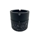 zemshop Kokusuz Cam Küllük Beyaz Mermer Desenli Beyaz