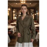 Zemura Düğüm Detay Gabardin Ceket TNS-4331 Haki M