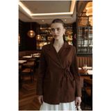 Zemura Düğüm Detay Gabardin Ceket TNS-4331 Kahverengi S