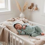 Zemze Baby %100 Pamuk Müslin Yenidoğan Kimono Takımı 4’lü Set – Alt Üst Kimono, Bonnet Şapka ve Eldiven (0-3 Ay) - 0 - 3 Ay - 003-Mavi