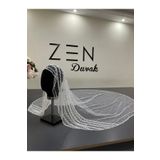 ZEN DUVAK Gelin Duvağı Beyaz Nakışlı Tül
