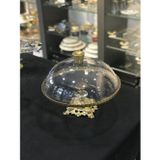 Zen Home Elta Collection Avangard Gold Döküm Ayak Cam Gövde Cam Kapak Üstün Kaliteli Kek Fanusu