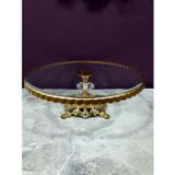 Zen Home Elta Collection Avangard Gold Döküm Ayaklı Yaldızlı Yuvarlak Pasta Standı Muhteşem Sunumluk