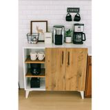 Zen Home Kahve Köşesi Çok Amaçlı Dolap %100 Mdf - Beyaz - Antik Çam